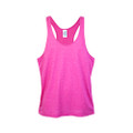 Hot pink heathered racerback singlet with wide straps and relaxed fit design