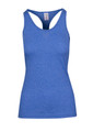 A plain royal heather ladies' FINCH Racerback Singlet, featuring a soft, lightweight, and athletic fit with a cool heathered look. The 130gsm top is made from a 50% Cotton, 50% Polyester blend, ideal for training, marathons, activewear, or layering.