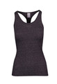 A plain dark heather ladies' FINCH Racerback Singlet, featuring a soft, lightweight, and athletic fit with a cool heathered look. The 130gsm top is made from a 50% Cotton, 50% Polyester blend, ideal for training, marathons, activewear, or layering.
