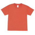 Coral marl kids t-shirt with crew neck and short sleeves on white background