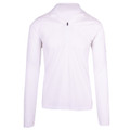 White long sleeve half-zip top with high neck collar shown from back view