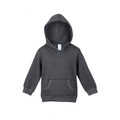 Charcoal heather kids hoodie with kangaroo pocket and contrast white inner hood lining
