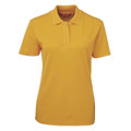 Gold Plain MATHILDA women's short-sleeve polo shirt in durable poly-cotton pique knit, featuring easy-care and comfortable fabric, ideal for uniforms and custom embroidery.