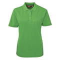 Pea Green Plain MATHILDA women's short-sleeve polo shirt in durable poly-cotton pique knit, featuring easy-care and comfortable fabric, ideal for uniforms and custom embroidery.