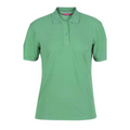 Kelly Green Plain MATHILDA women's short-sleeve polo shirt in durable poly-cotton pique knit, featuring easy-care and comfortable fabric, ideal for uniforms and custom embroidery.