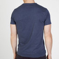 Navy marl crew neck t-shirt shown from back with heathered texture and vintage finish