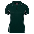 Forest White Addison ladies quick-dry moisture-wicking polo shirt with contrast piping detail, made from pique knit fabric for sports, team uniforms, and workwear.