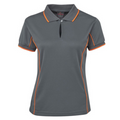 Grey Orange Addison ladies quick-dry moisture-wicking polo shirt with contrast piping detail, made from pique knit fabric for sports, team uniforms, and workwear.