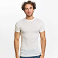 Ivory Fort Men's Merino T-Shirt with short sleeves, made from comfortable, natural merino wool ideal for all-season wear and active layering.