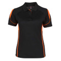 ladies quick dry sports polo shirt | black+orange ladies quick dry sports polo shirt | black+orange