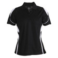 Black+White Nova Ladies Quick Dry Contrast Polo Shirt, a breathable moisture-wicking top with contrasting trim, ideal for sportswear, team uniforms, or active workwear.