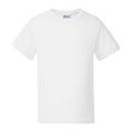 White crew neck baby t-shirt with short sleeves and smooth cotton finish