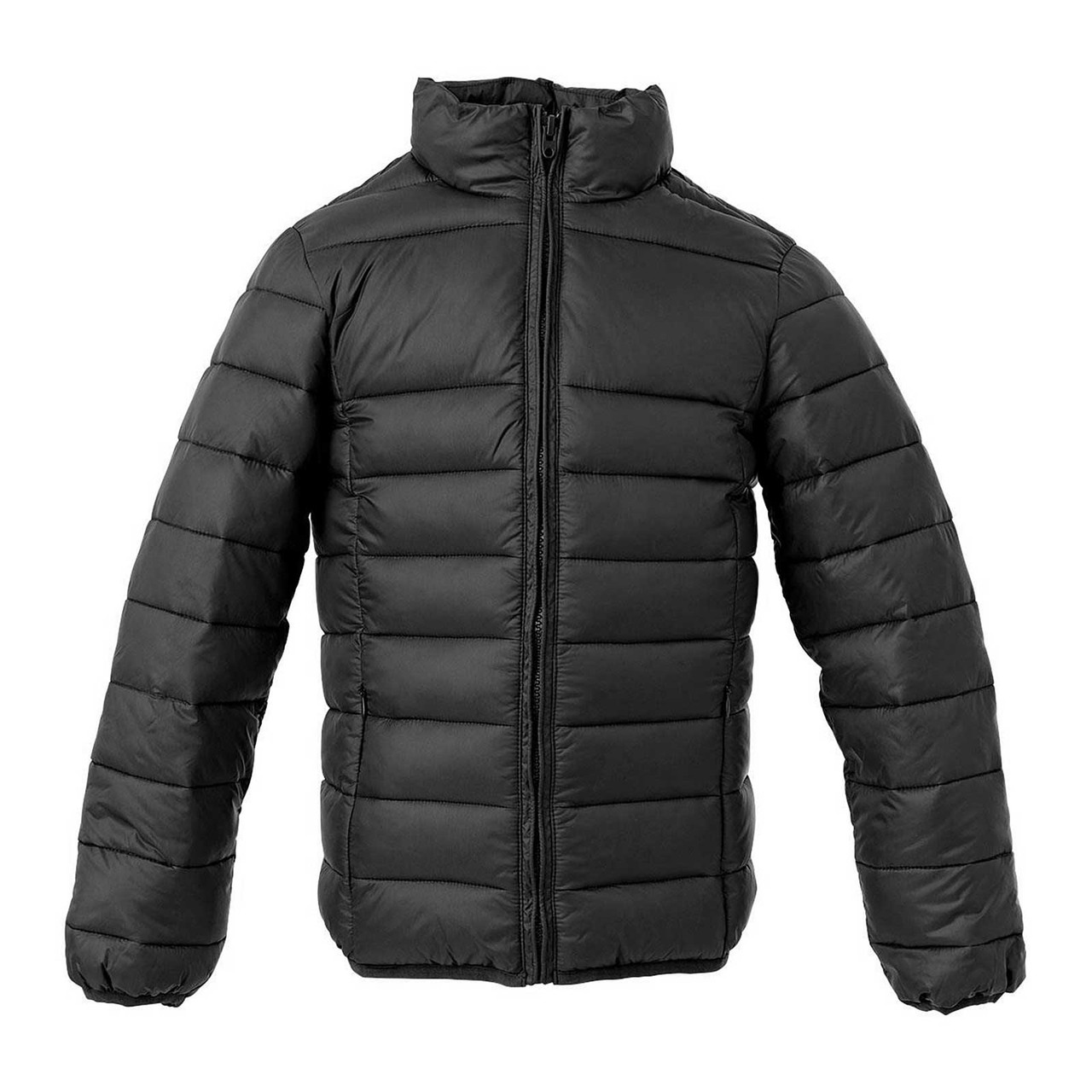 plain black puffer jacket