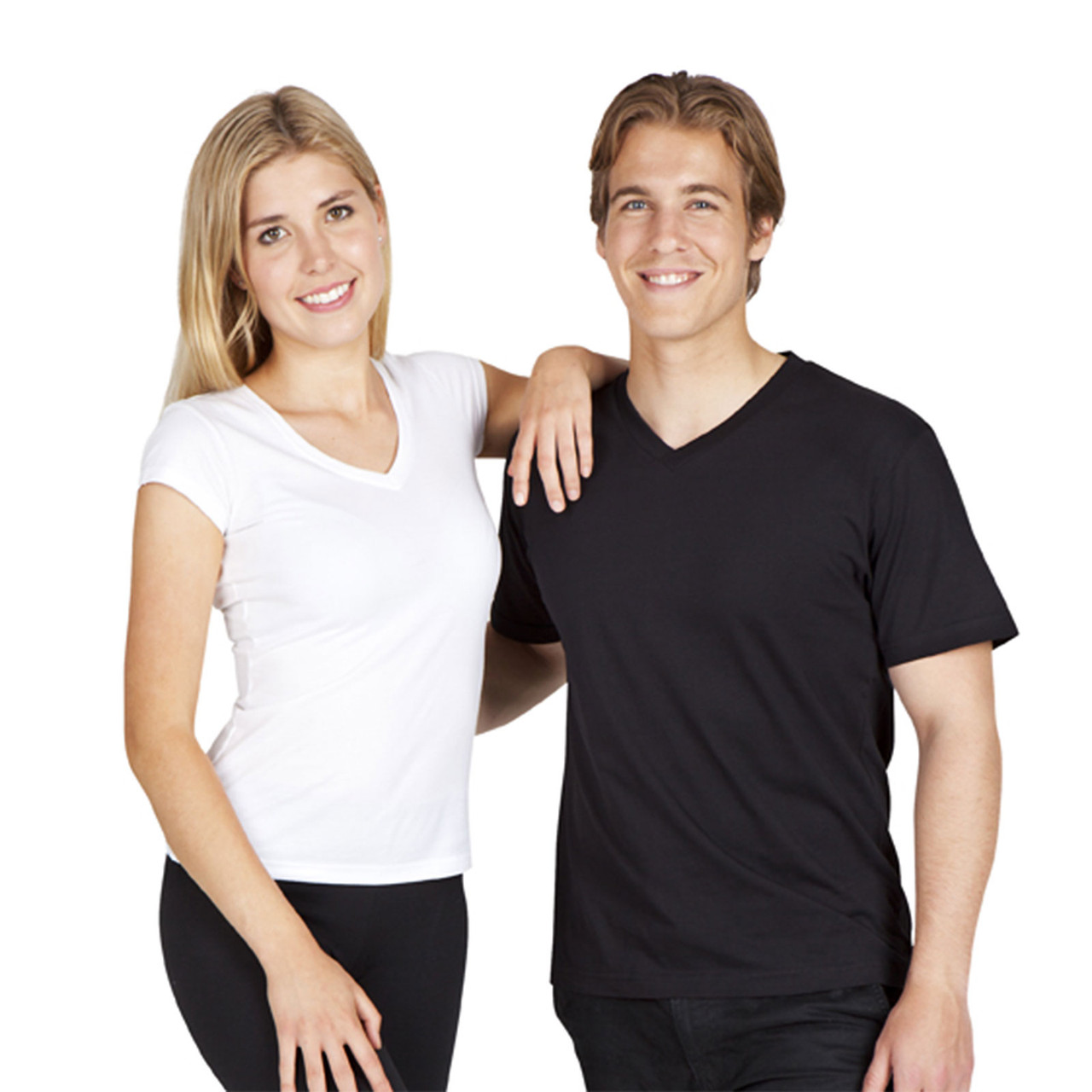 Plain Women V-Neck T-Shirts Slim Fit | Bulk Buy Ladies Blank Tees Online