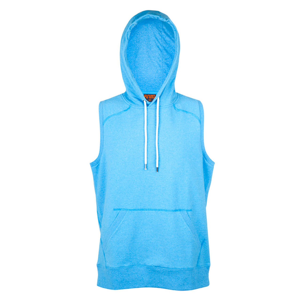 blue sleeveless hoodie