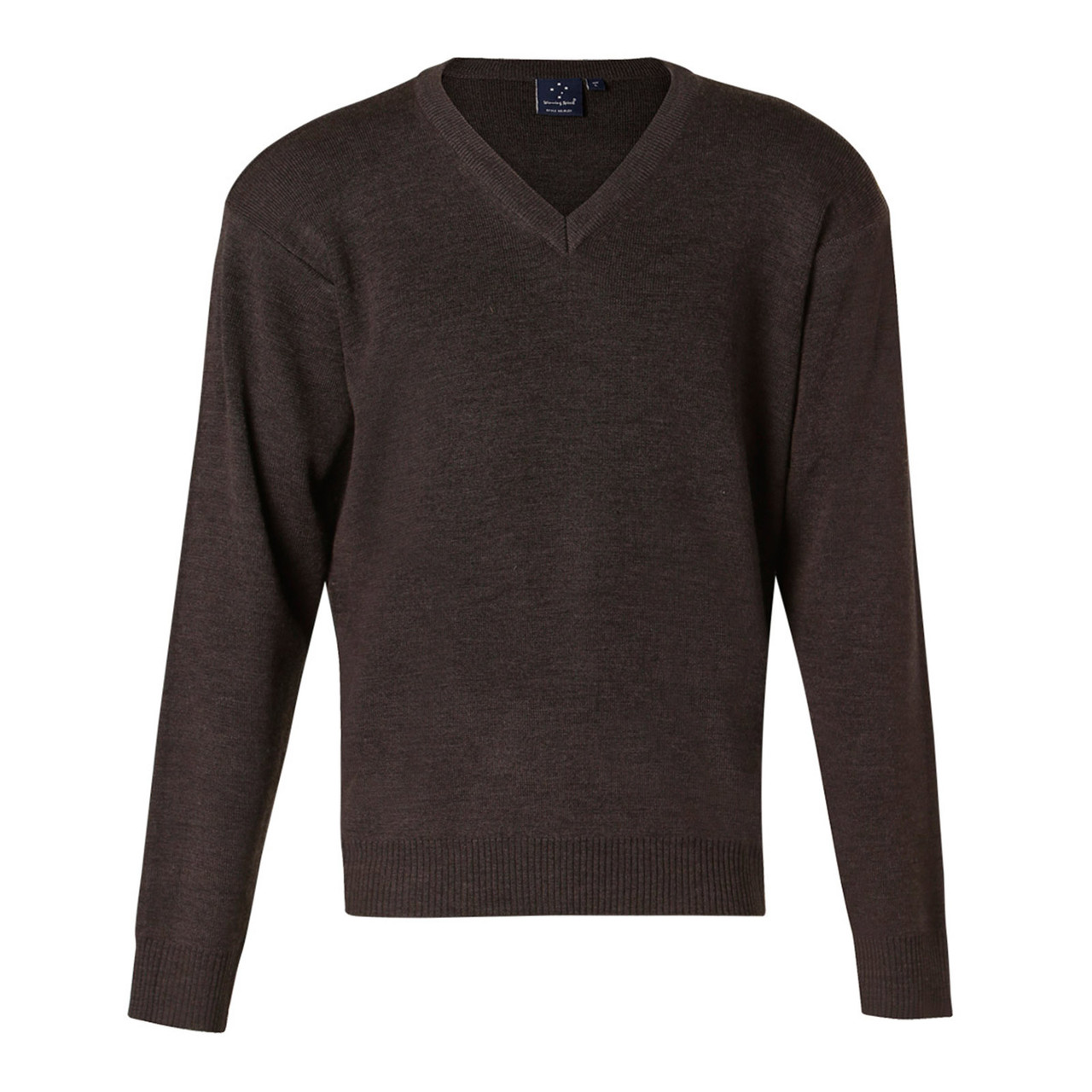 KATO | V Neck Wool/Acrylic Knit Jumper - Blank Clothing