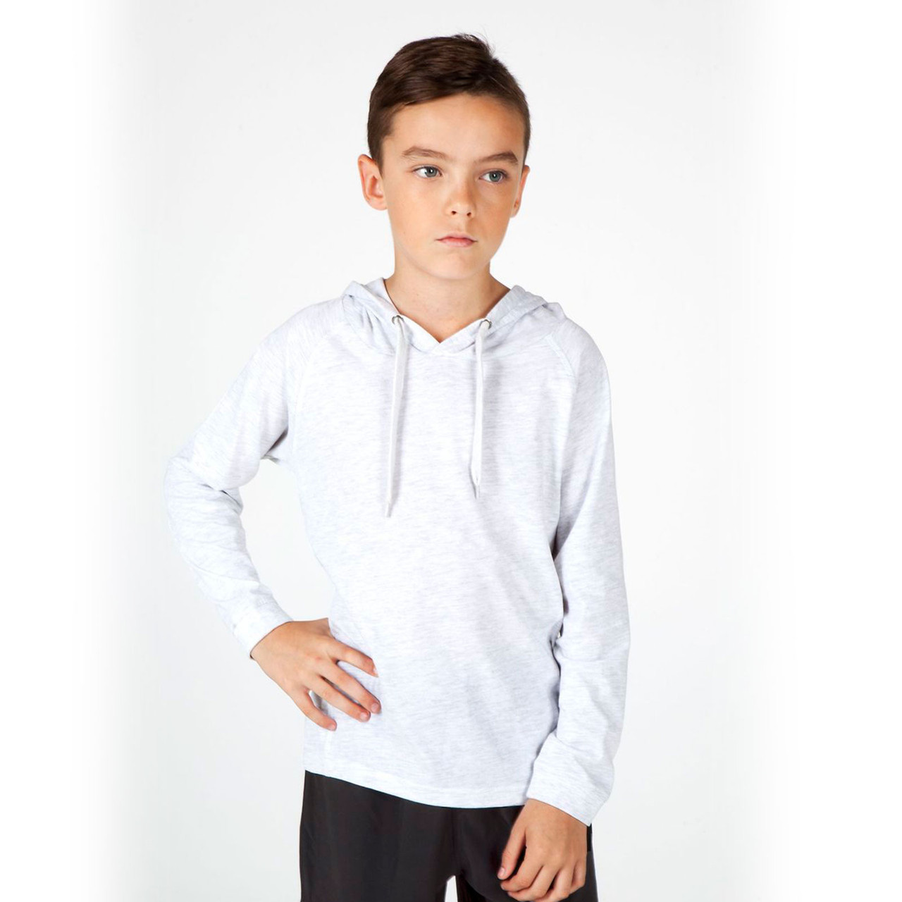 Boys long sleeve hooded shirt clearance