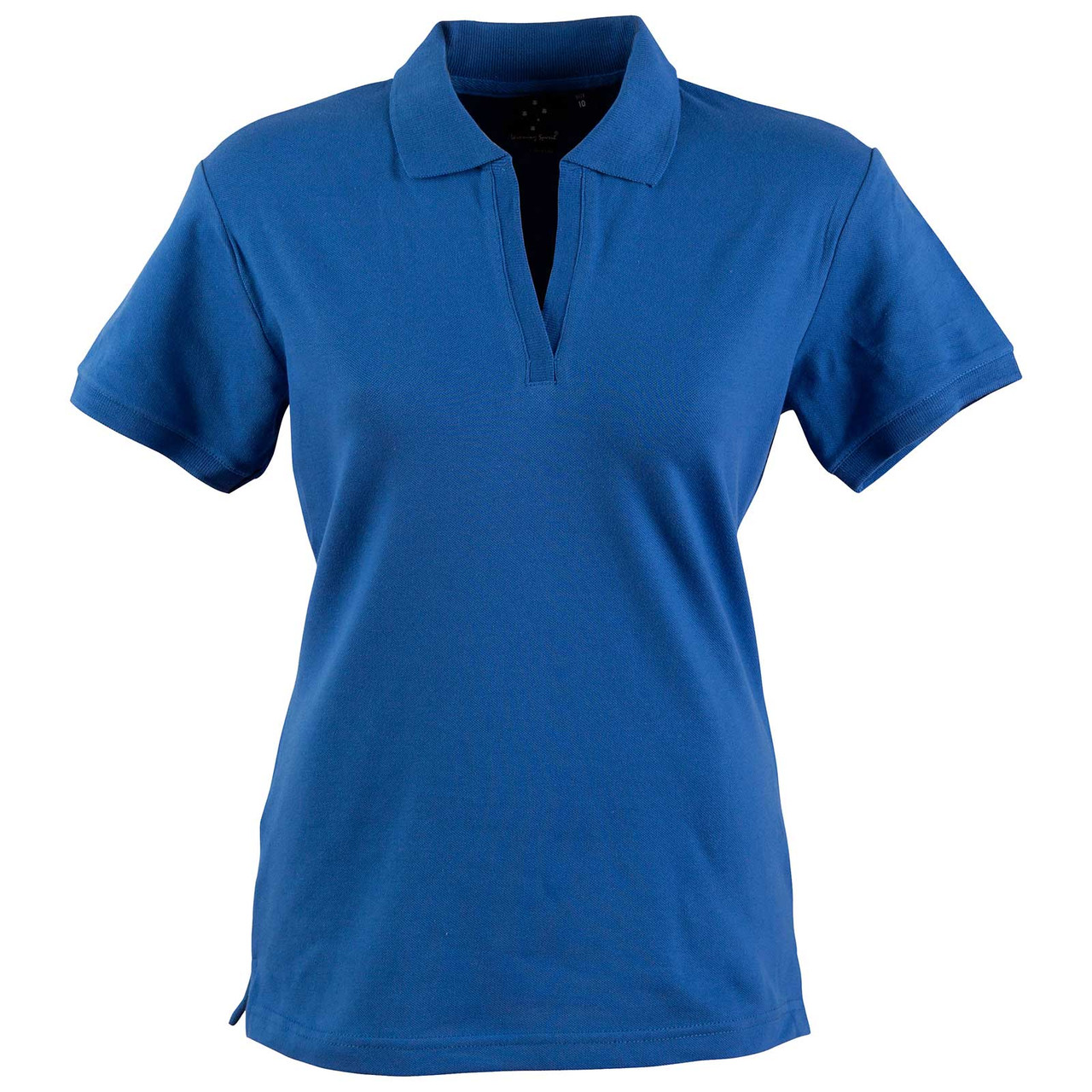 Ladies Buttonless Short Sleeve Cotton Polo Shirts Online | Plus Size ...