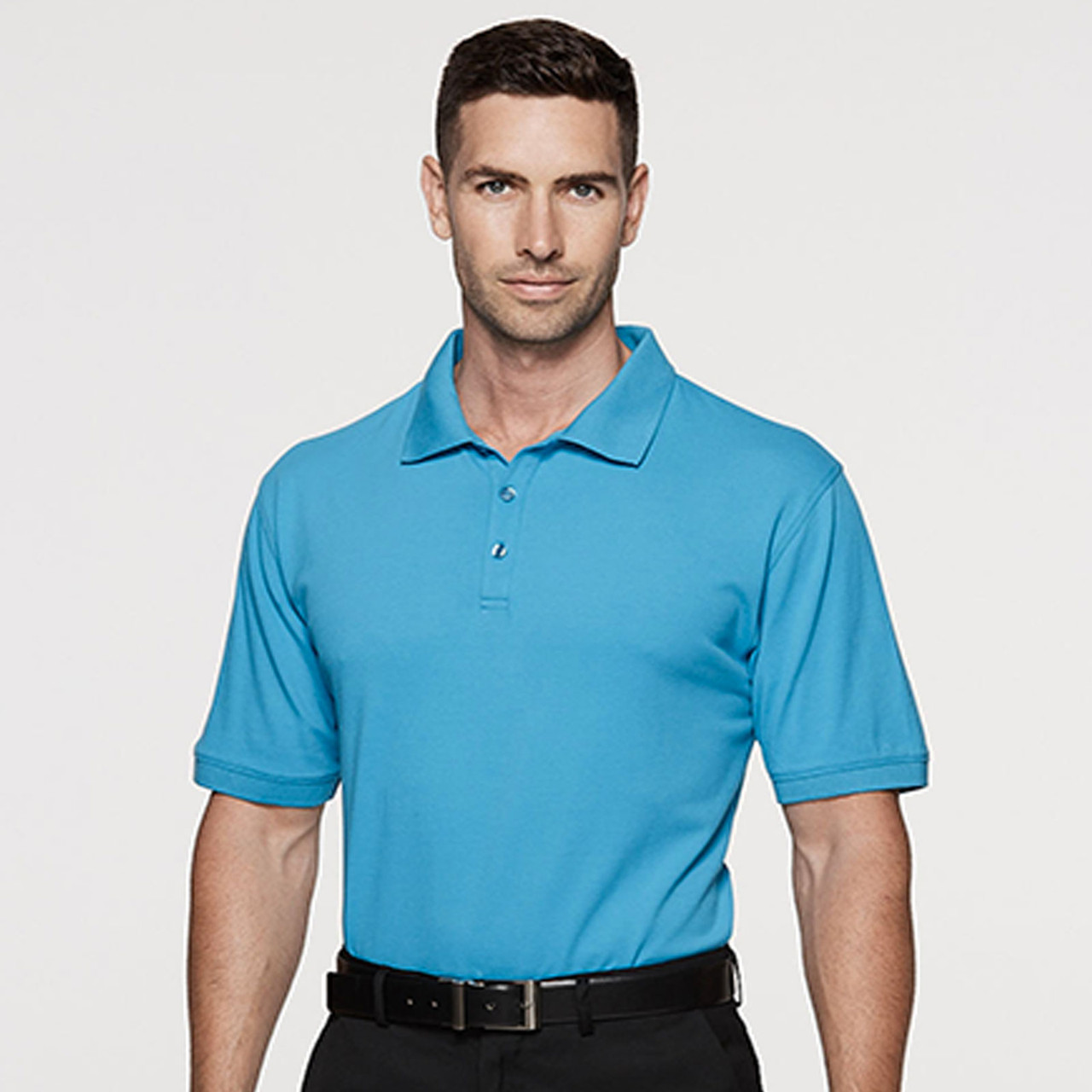 Plain Mens Pique Knit Polo Shirt 