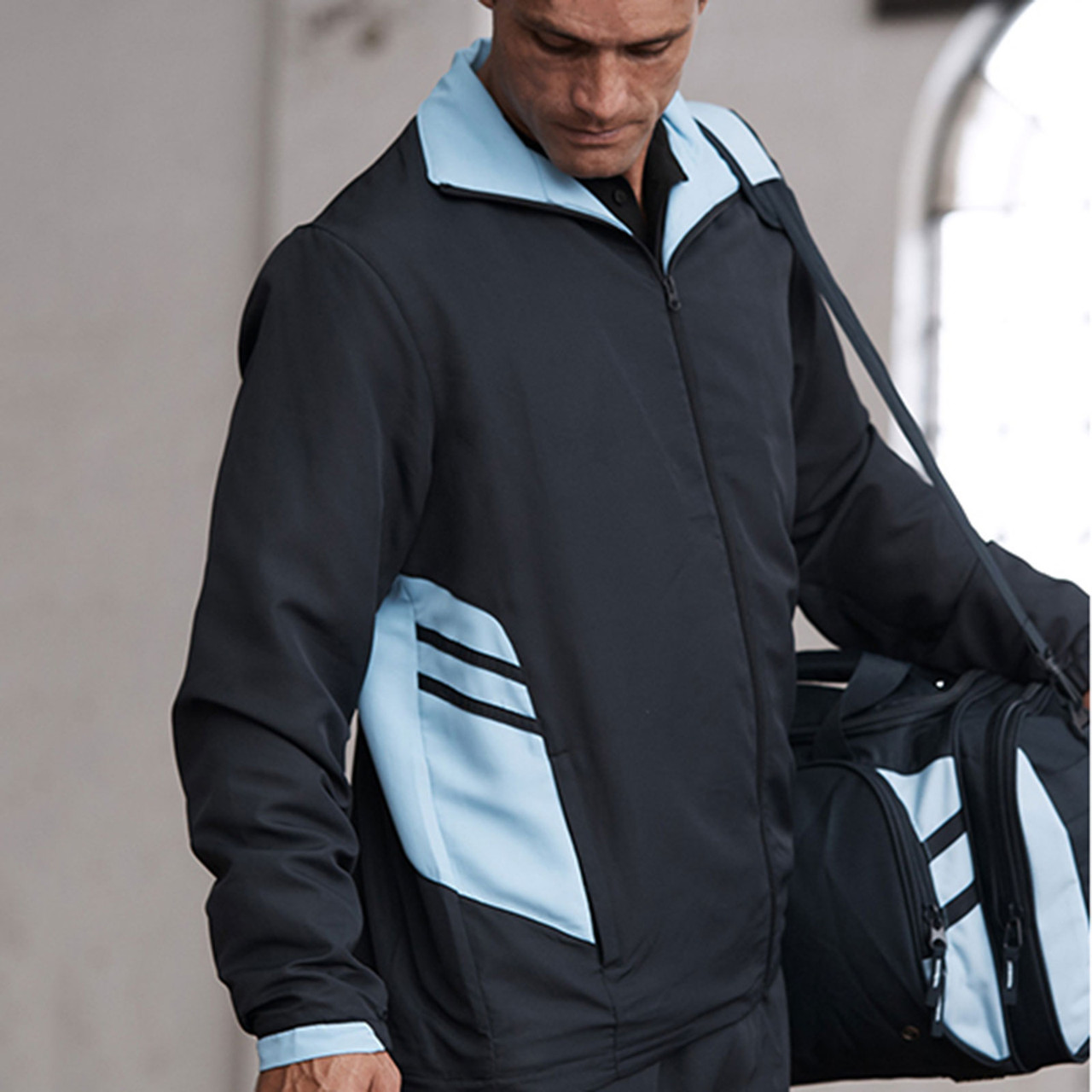 Plain Mens Contrast Sports TrackTop 