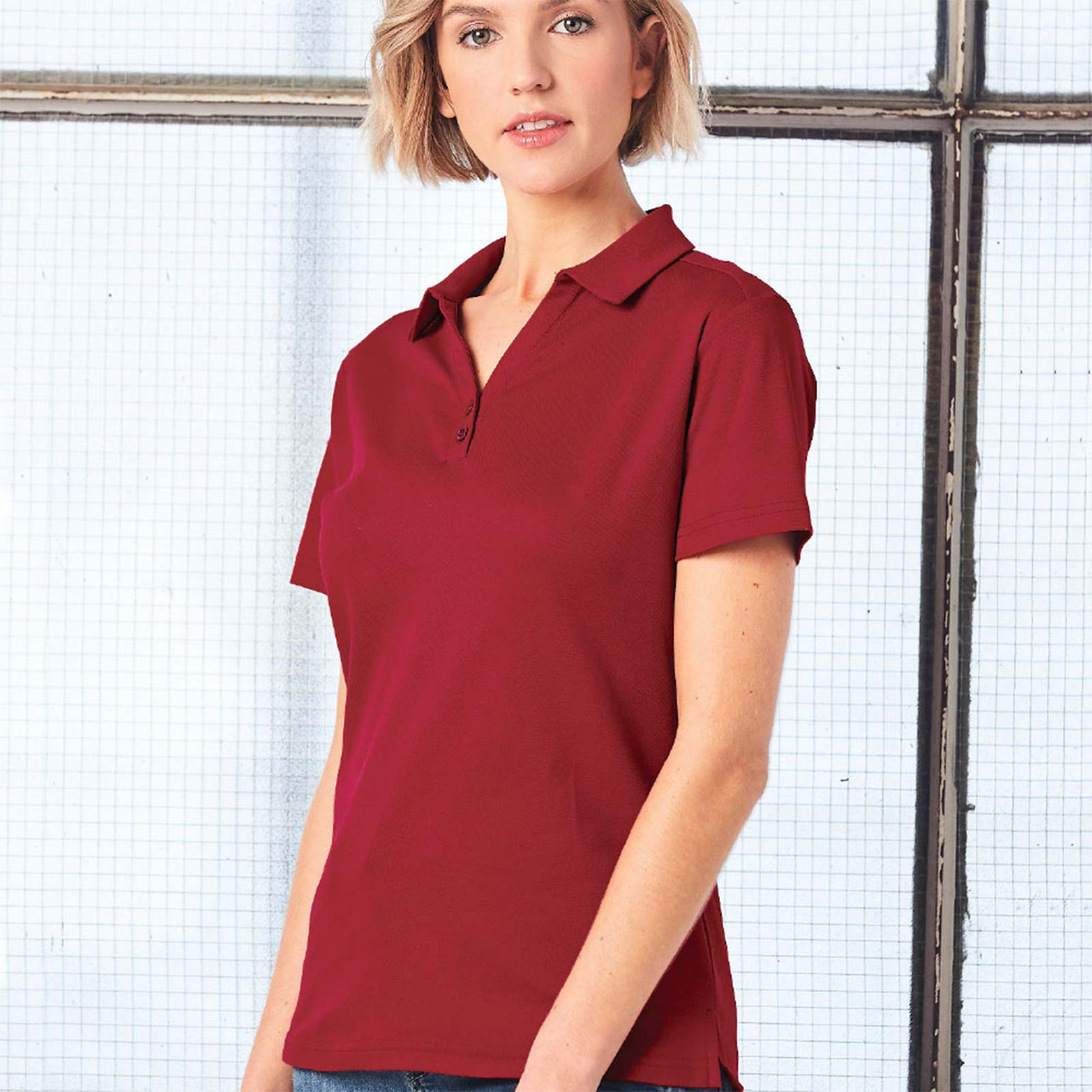 Shop Ladies Quick Dry Short Sleeve Polo Shirts | Plain Sports Apparel ...