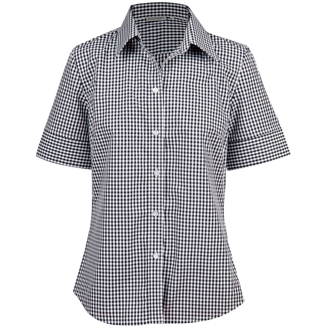 Gingham Check Short Sleeve Button-Up Shirt main image 0