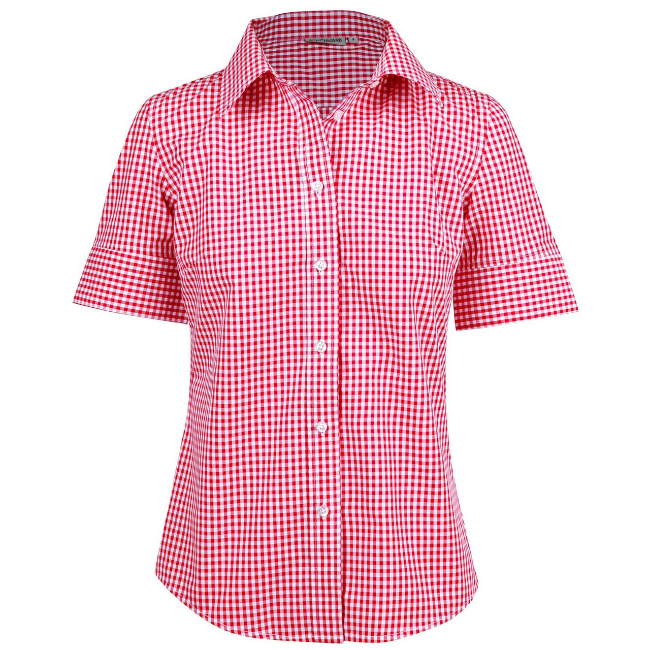 ladies red gingham shirt