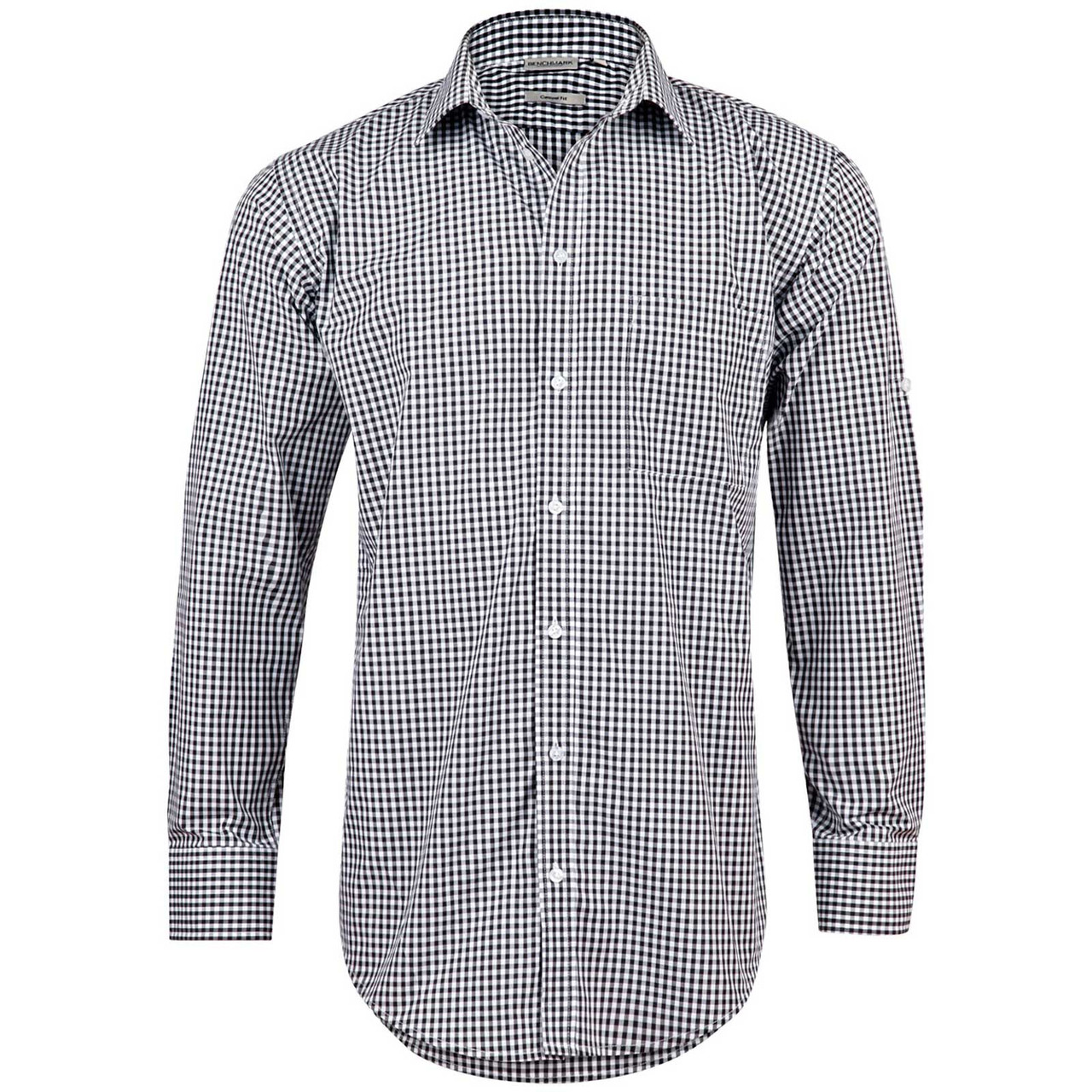 Mens Gingham Checkered Long Sleeve Shirt | Shop Business Shirts Online