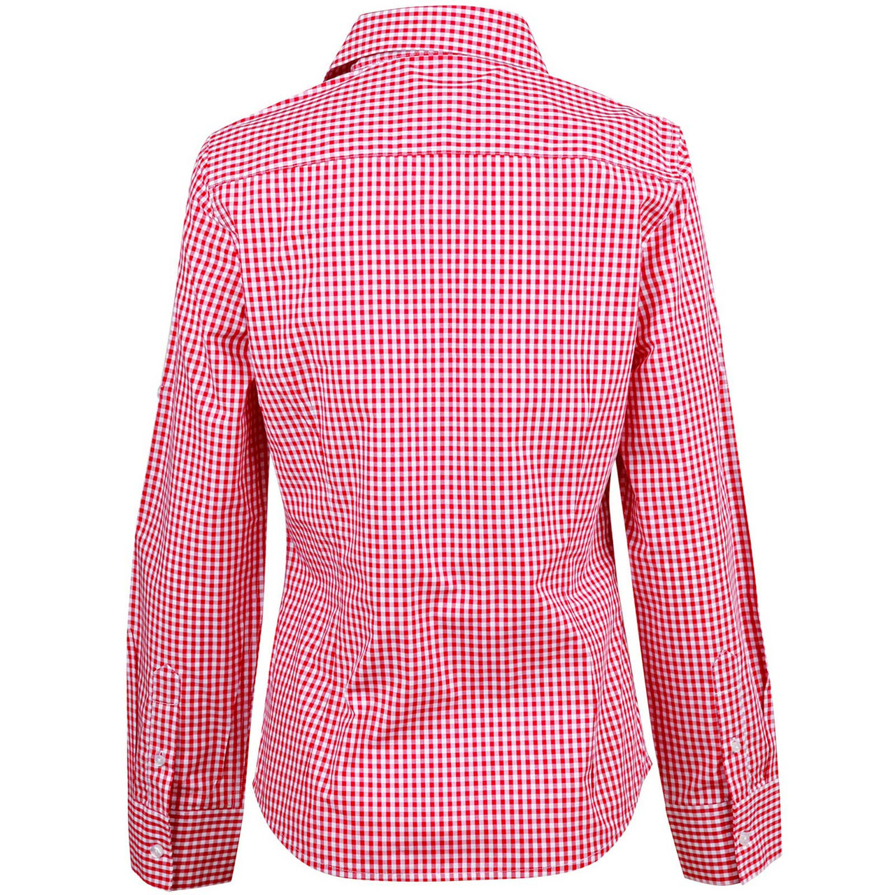 Ladies Gingham Checkered Short Sleeve 