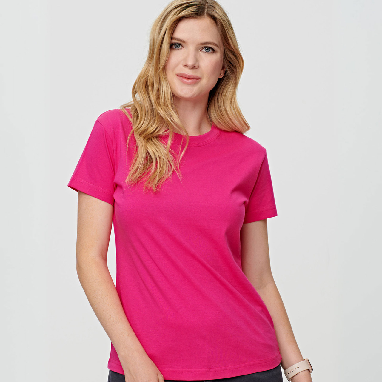 Shop 100% Cotton Semi Fitted Ladies Plain Tshirts | Blank Clothing Online