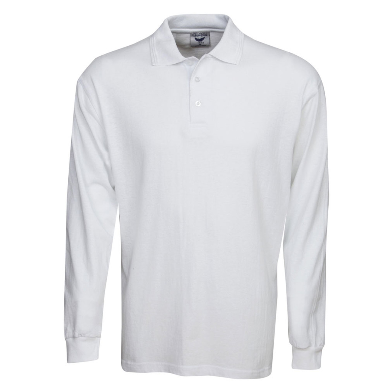 Plain white polo long sleeve Clearance
