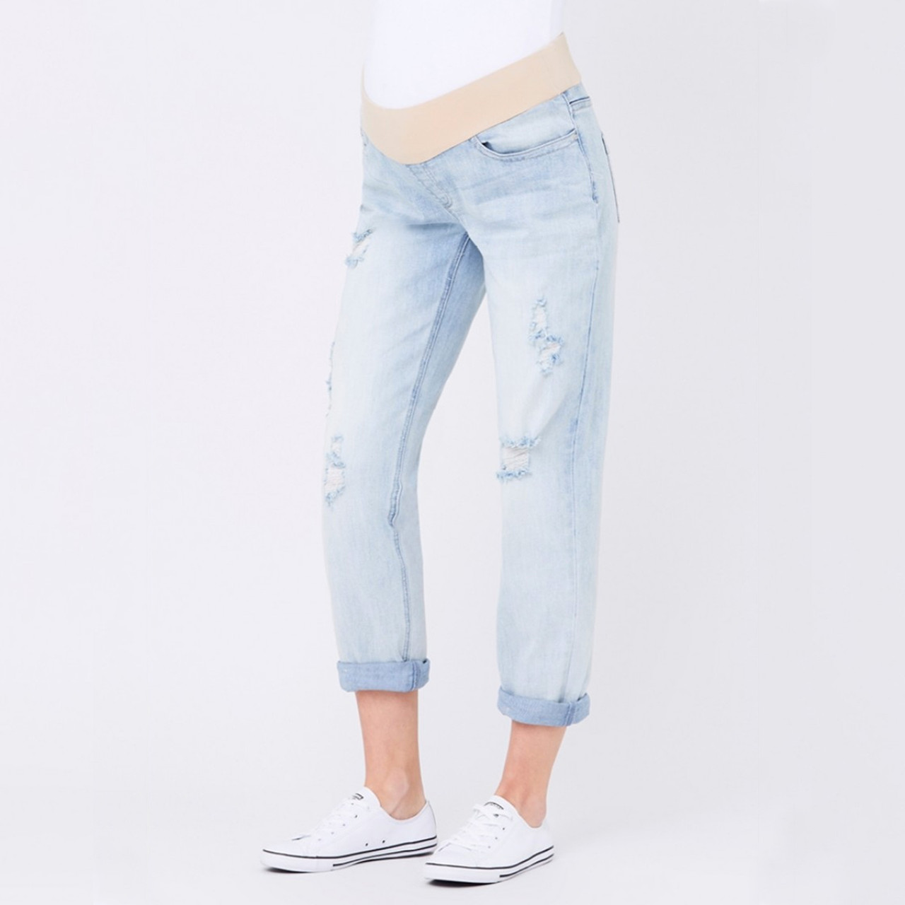 Buy Clean Fade Ripe Maternity Baxter Boyfriend Jeans Peekaboo Baby