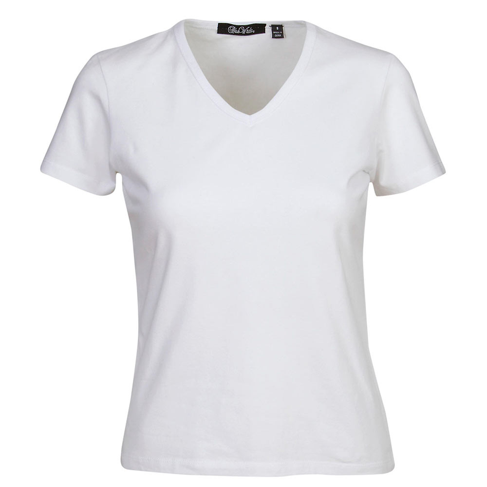 white v neck tee