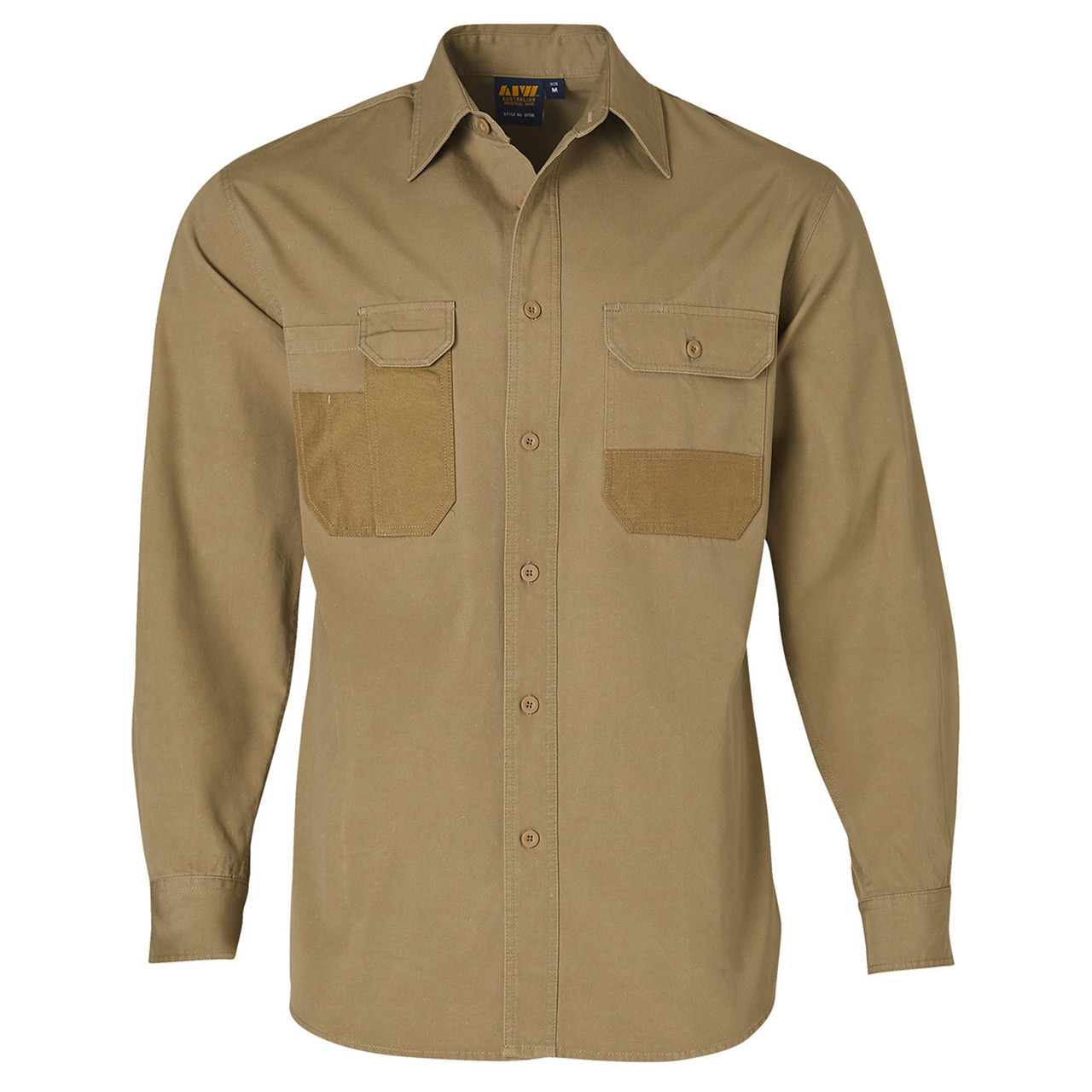 Mens Duck Weave Canvas Long Sleeve Work 