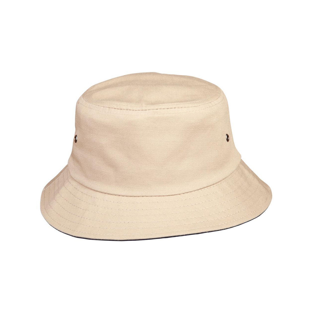 Heavy Brushed Cotton Contrast Bucket Hat | Bulk Buy Plain Hats Online