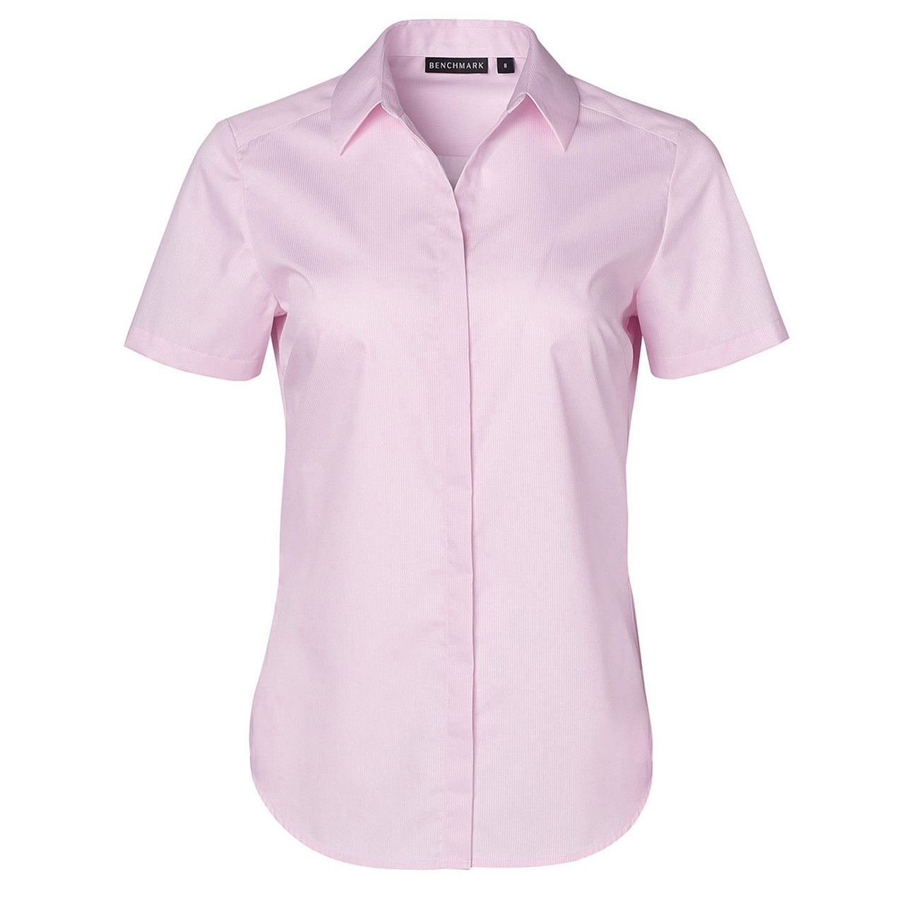Ladies Easy Care Dobby Self Stripe Short Sleeve Shirt | Buy Corporate ...