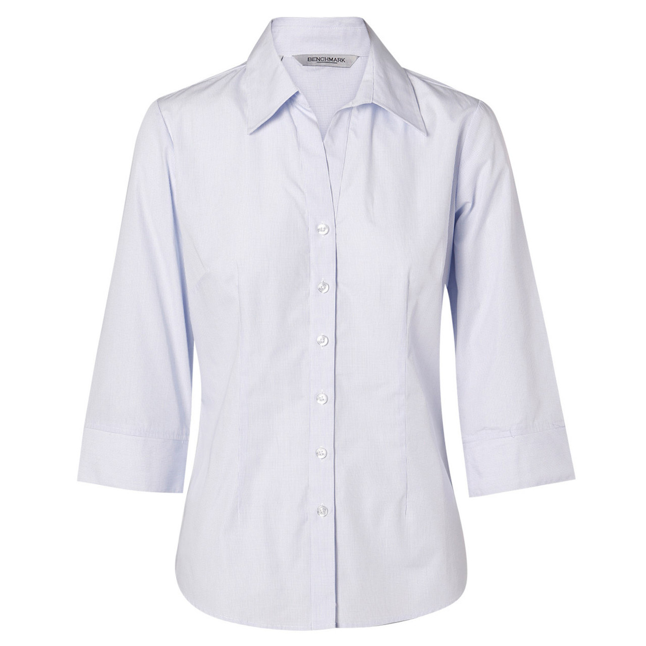 Ladies Mini Check 3/4 Sleeve Shirt 