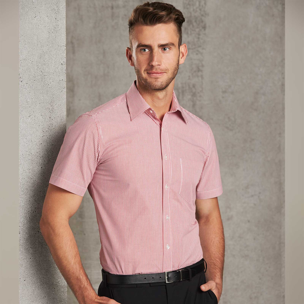 Mens Balance Stripe Short Sleeve Shirt 