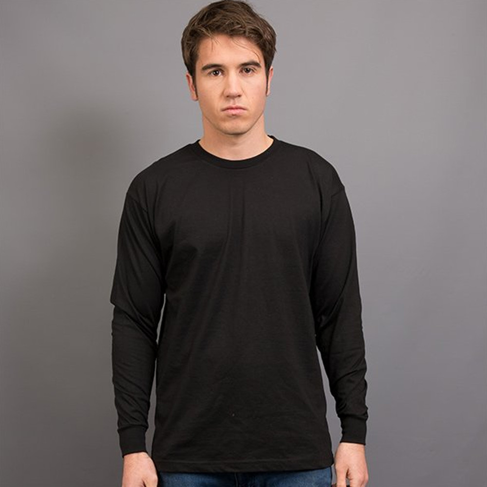 Mens Long Sleeve 100% Cotton TShirt 
