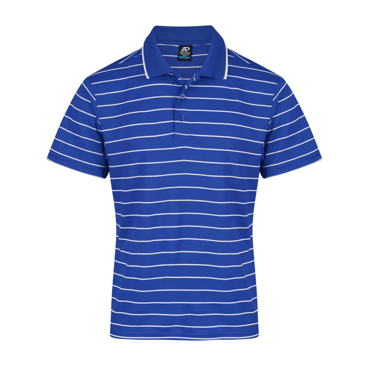 Mens Striped DriWear Antibacterial Polo Shirt. Shop Active Teamwear Online