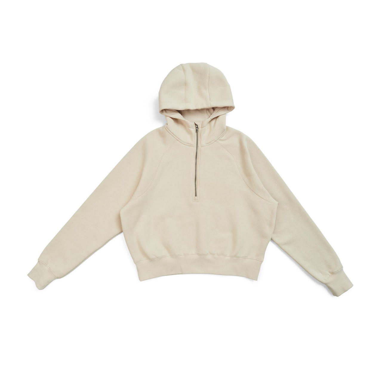 Ladies/Teens Cotton Rich Half Zip Hoodie | Shop Blank Outerwear Online