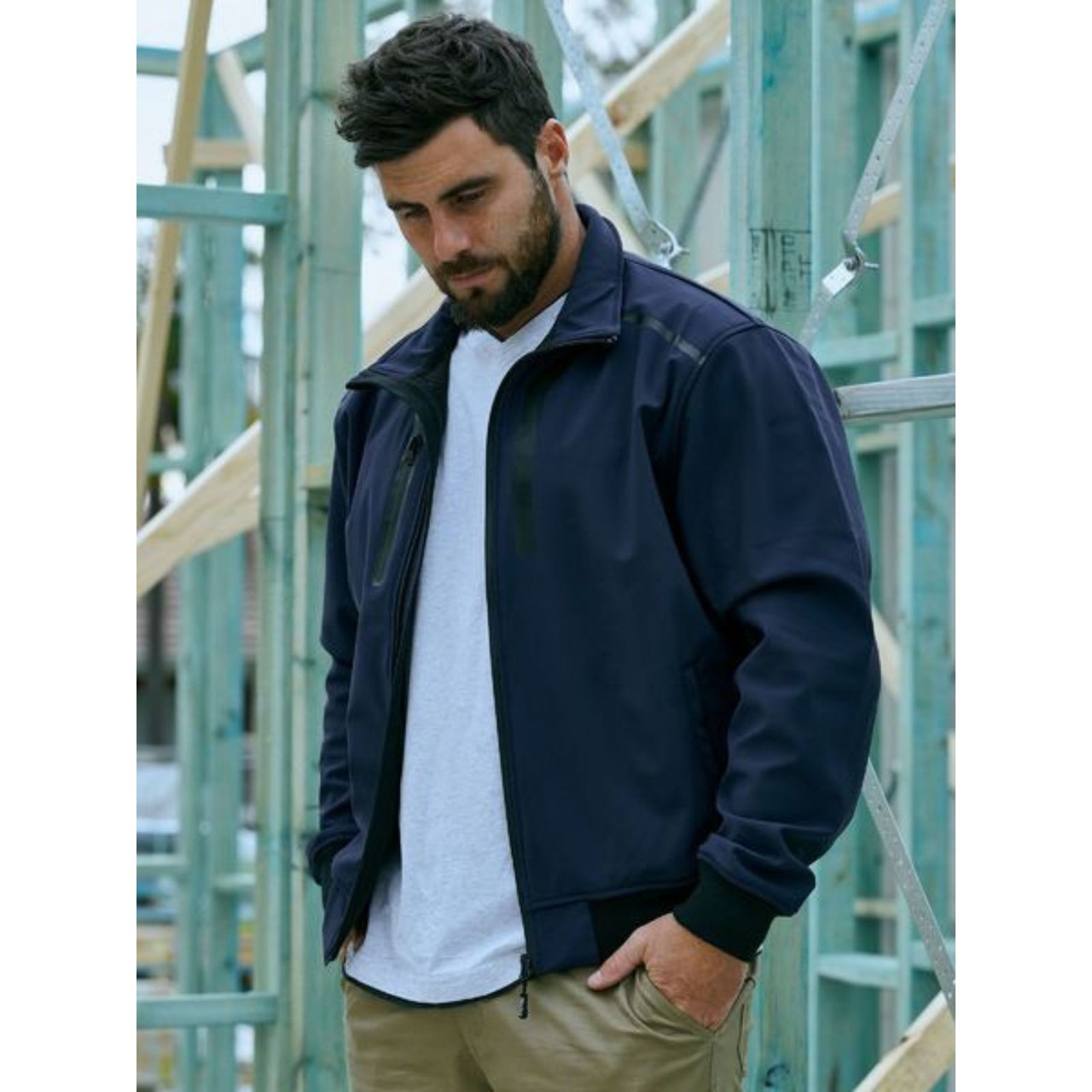 Bisley Mens Premium Soft Shell Waterproof Bomber Jacket. Shop Online