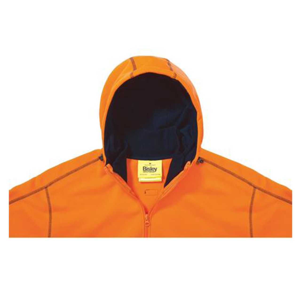 Bisley X Taped Hi Vis Zip Front Fleece Rail Hoodie BK6819XT