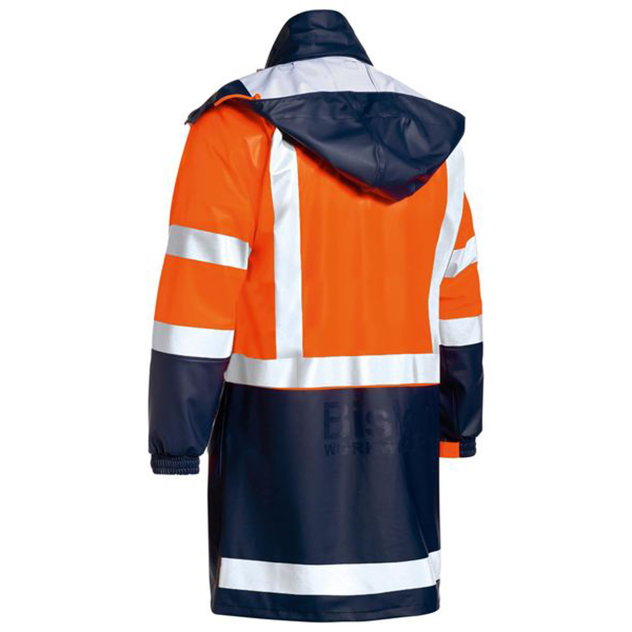 Bisley Workwear Taped Hi Vis Rain Coat  X Back (Waterproof) BJ6955XT