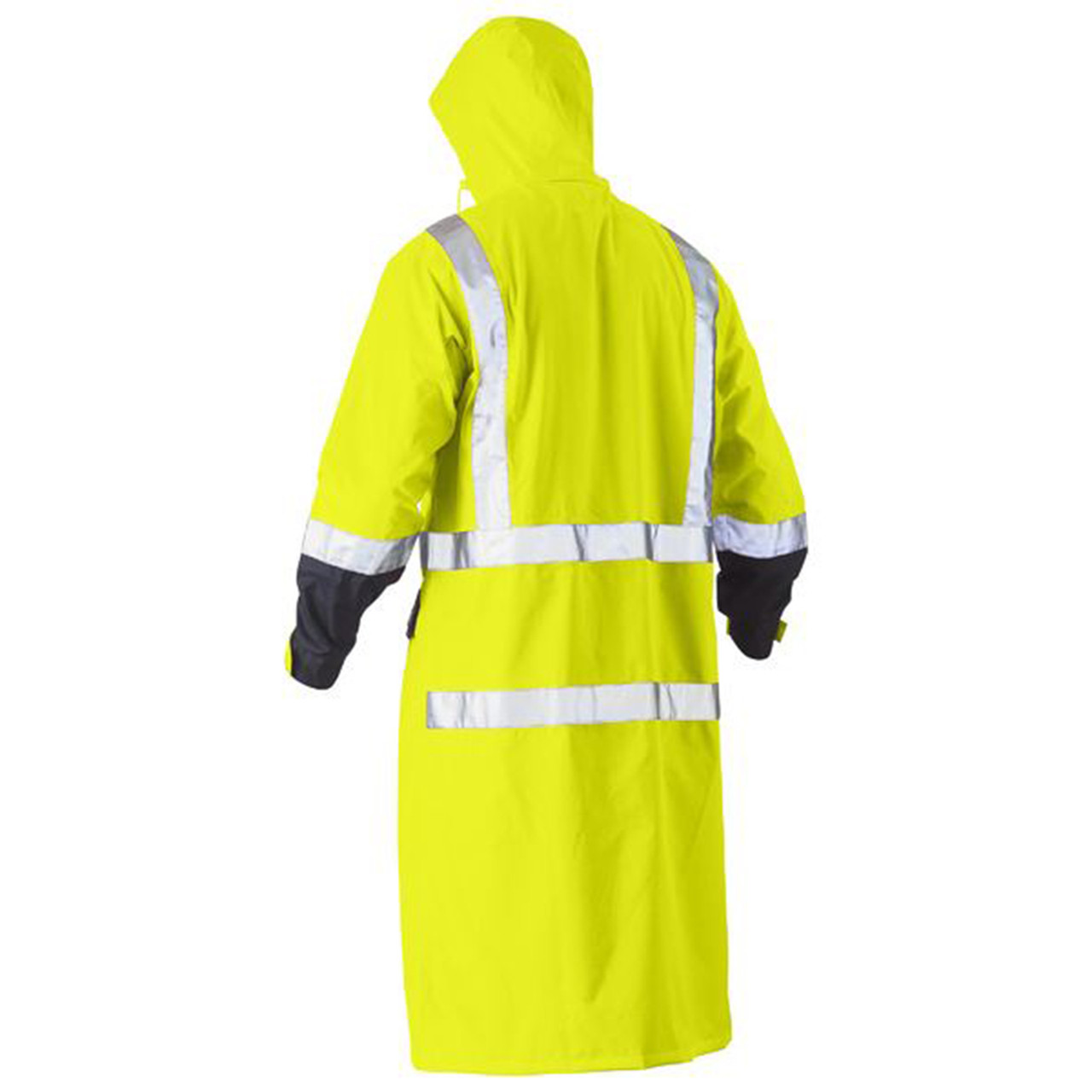 Bisley Mens Waterproof Hi Vis Taped Long Rain Coat Shop Workwear Online