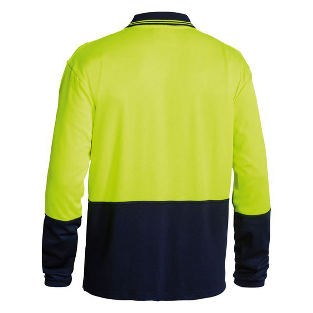 Bisley Hi Vis Long Sleeve Stretchy Work Safety Polo Shirt Uniform Online