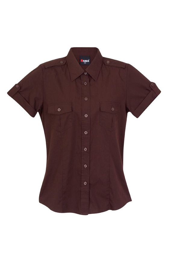 Women Military Shirts Short Sleeves 