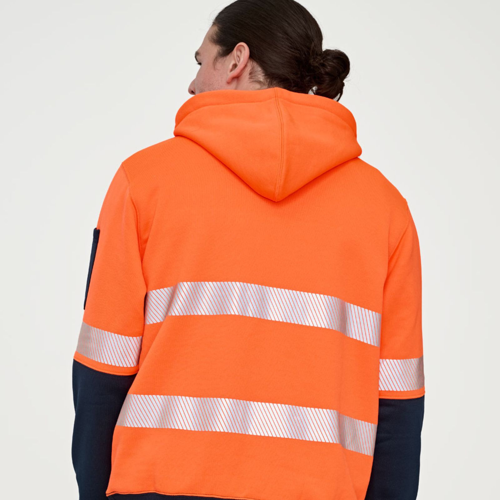 Hi-Vis Work Safety Fleecy Hoodies With Segmented Tapes