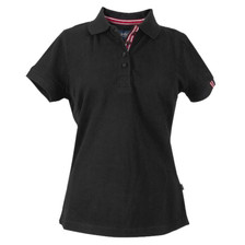 ladies contrast trim polo | black