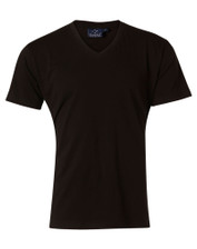 Shop Wholesale Plain Black Cotton Stretch V Neck Tshirts
